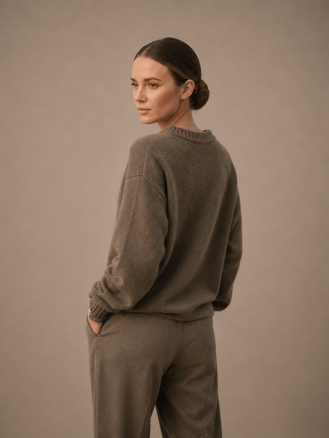 Oversized Crewneck Jumper in Cosy Textured Knit