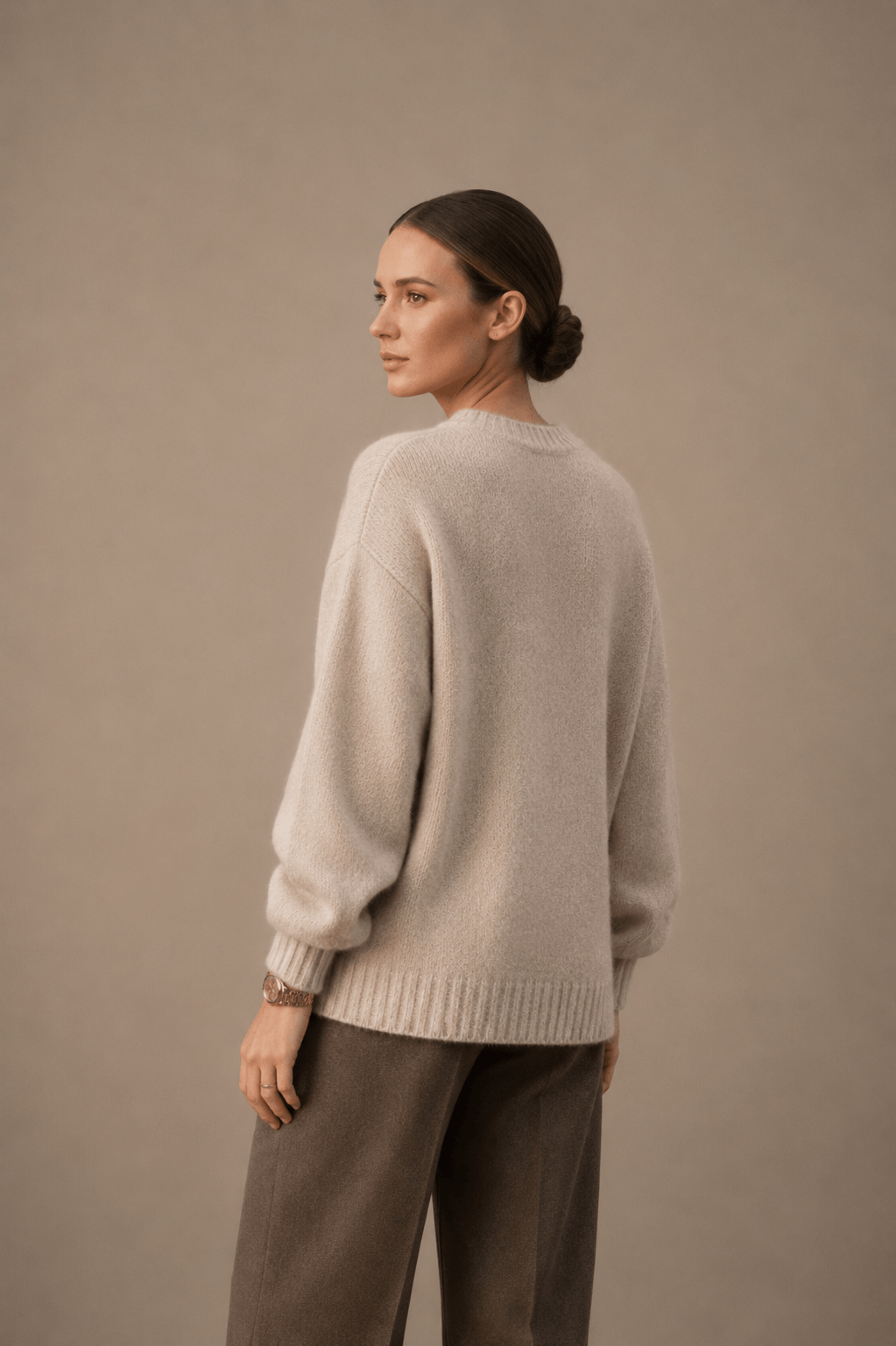 Oversized Crewneck Jumper in Soft Brushed Knit