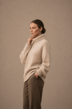 Oversized Ribbed Turtleneck Jumper in Cosy Knit