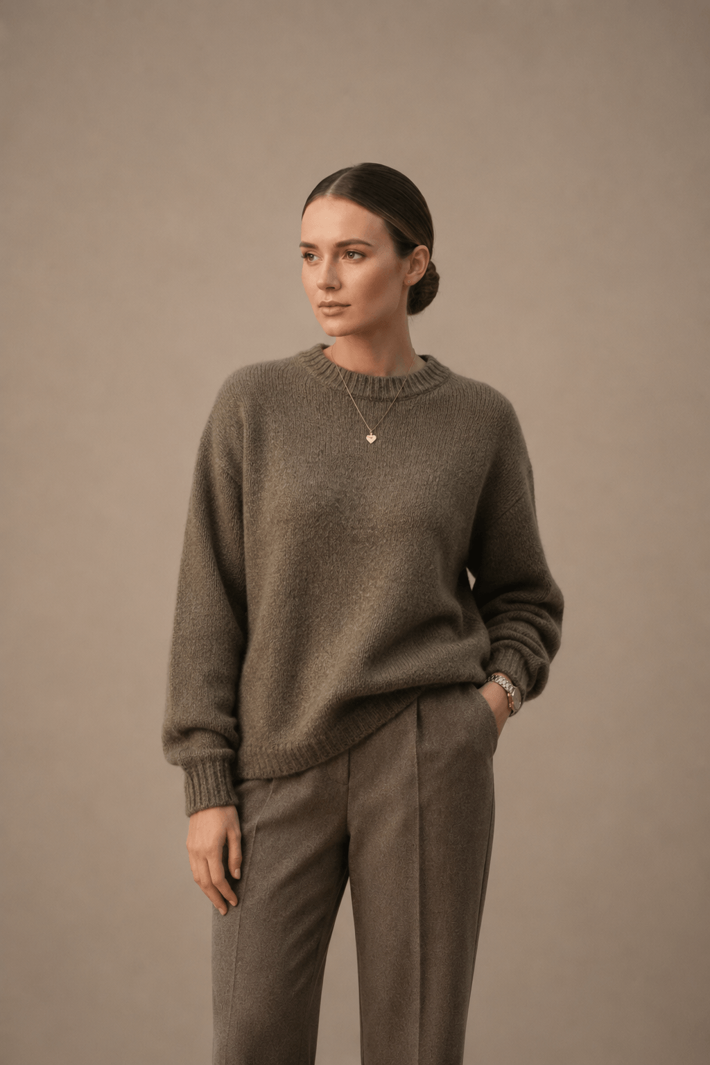 Oversized Crewneck Jumper in Cosy Textured Knit