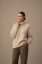 Oversized Ribbed Turtleneck Jumper in Cosy Knit